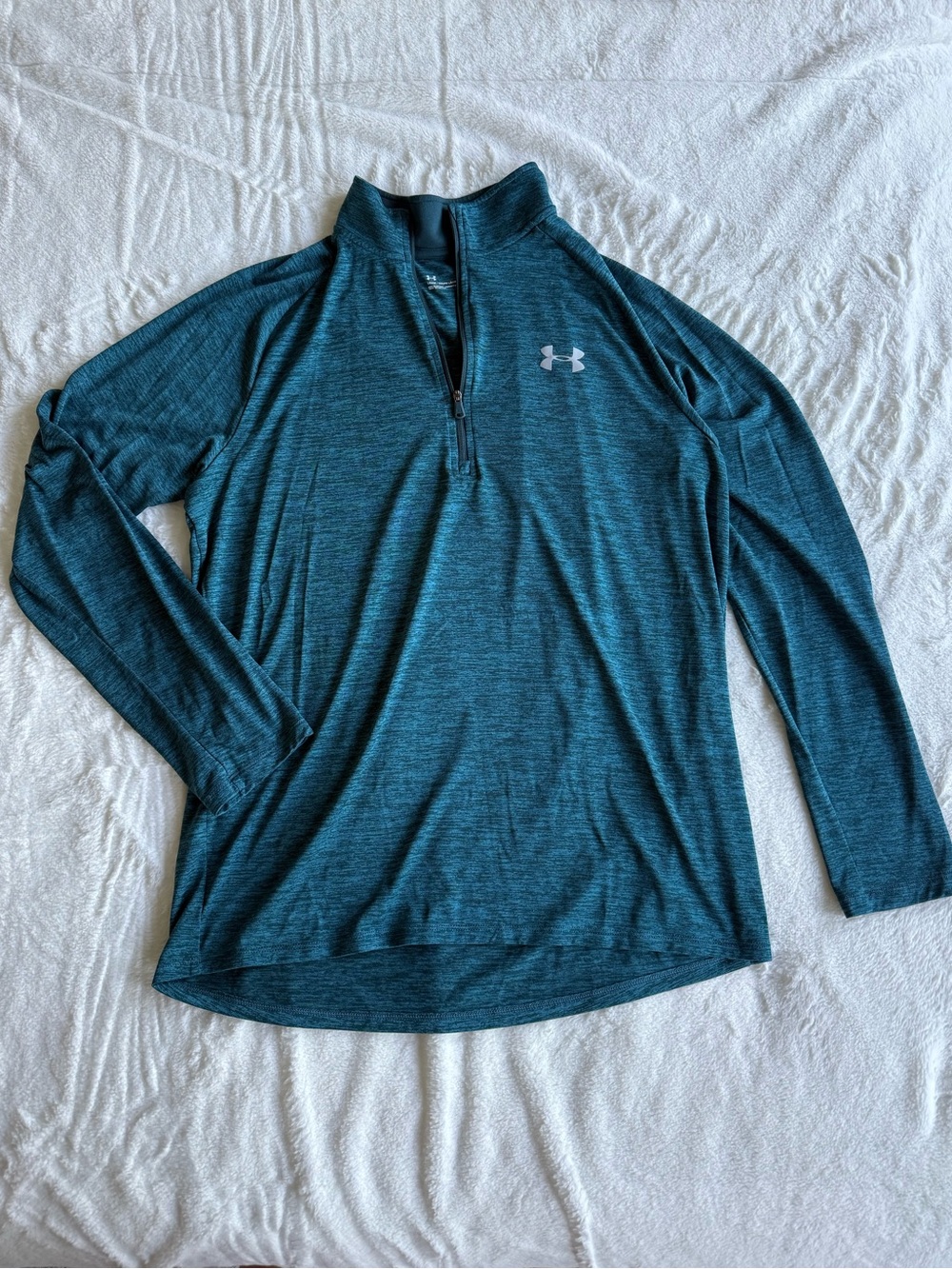 Under Armour Heather Teal Half-Zip Performance Top